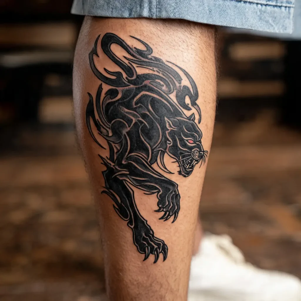 Traditional Panther Crawl tattoo