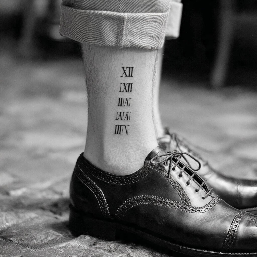 Roman numeral tattoo