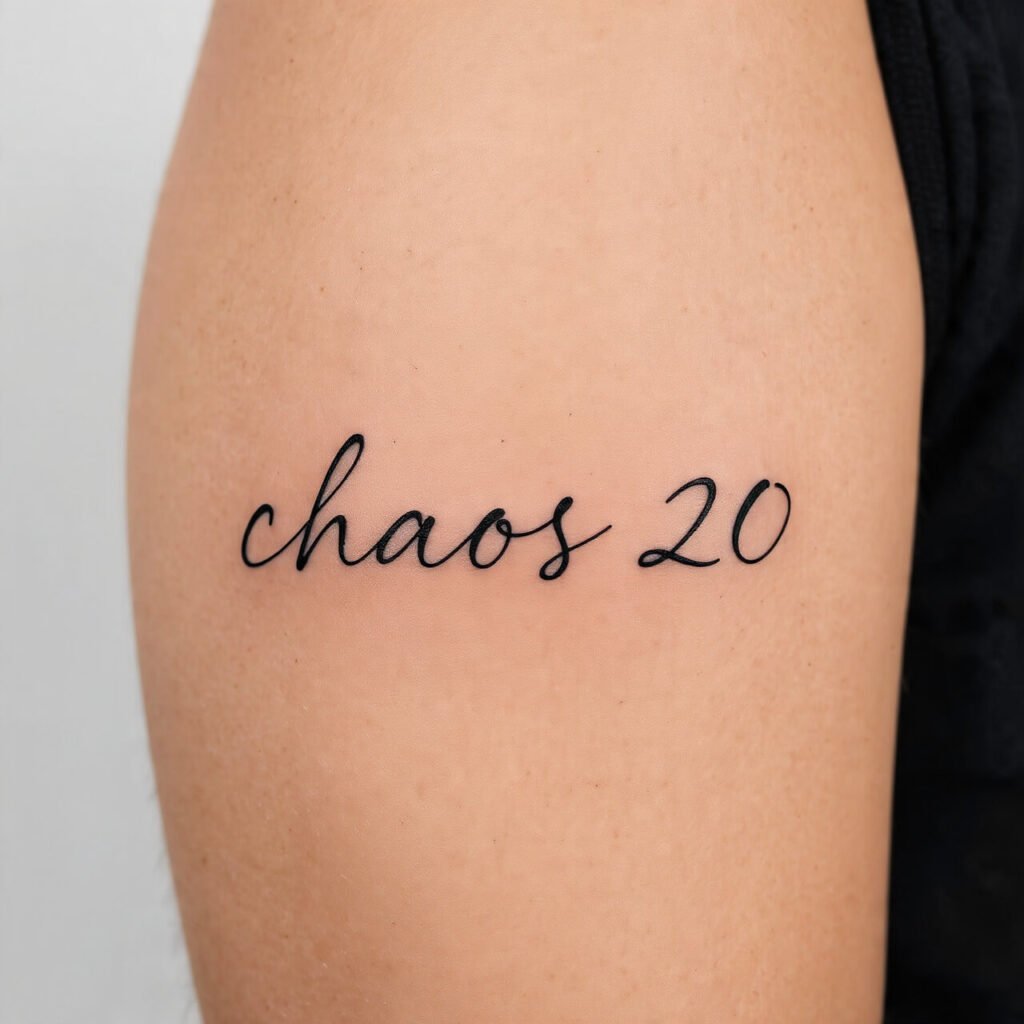 Minimal Script in Cursive Tattoo