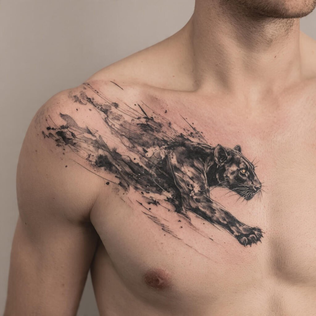 Panther in Motion tattoo