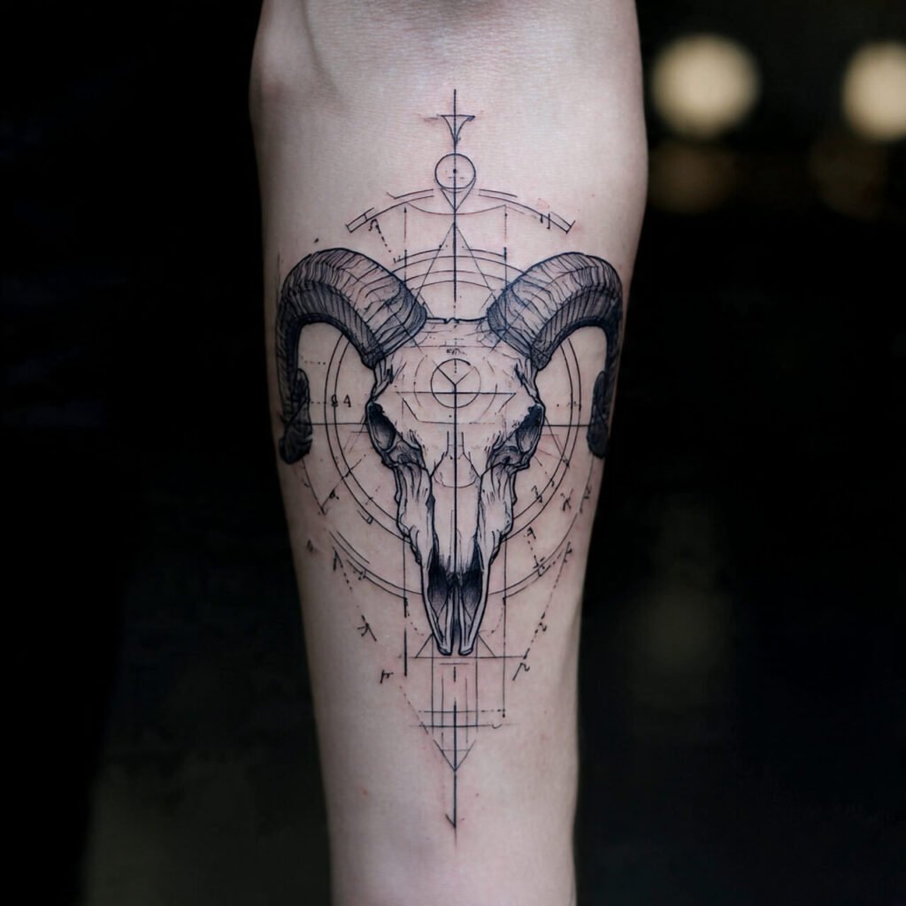 Animal Skull Outline tattoo