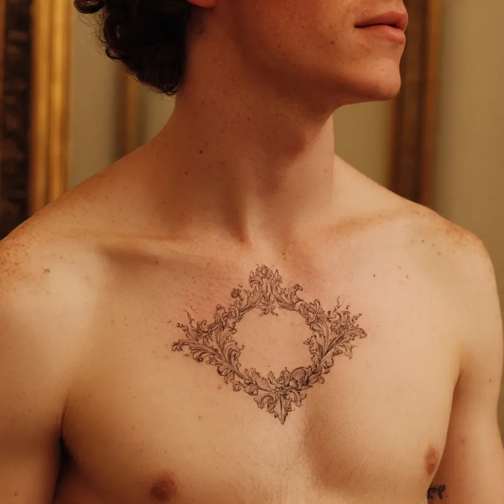 Baroque Frame with Negative Space tattoo