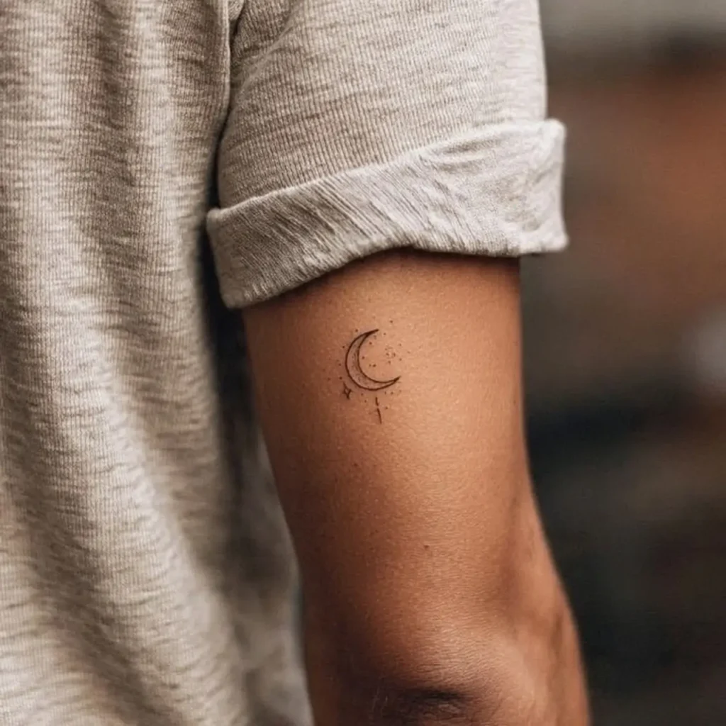 Minimal Crescent Moon Tattoo