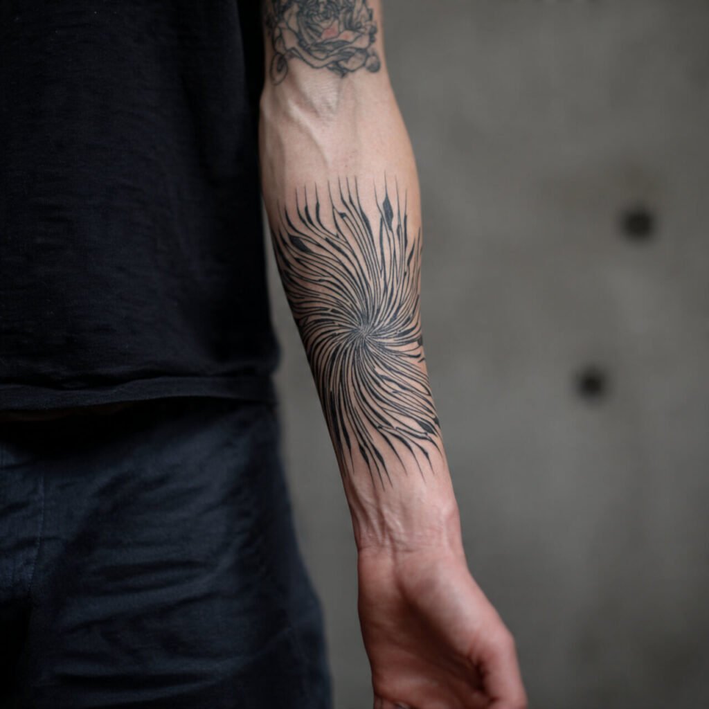 Optical Illusion Linework tattoo