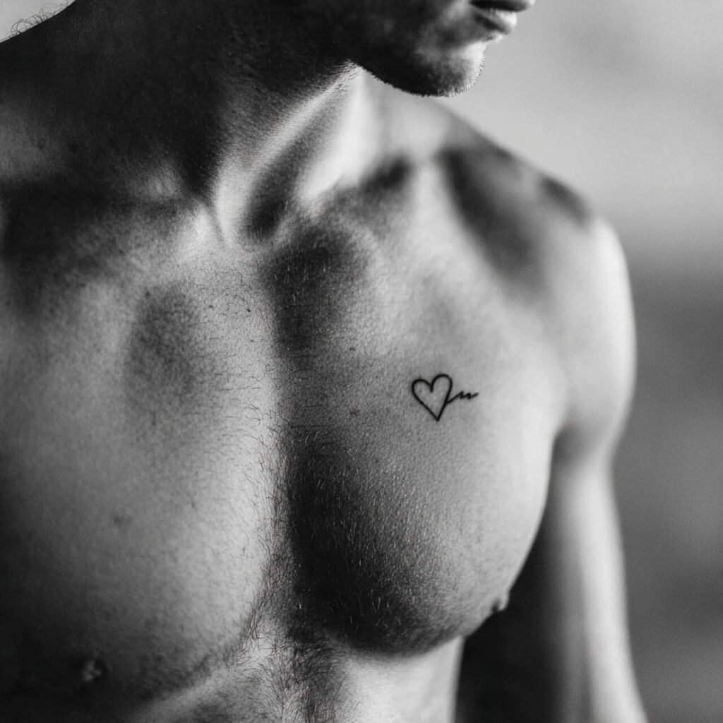 Script Over Heart Tattoo
