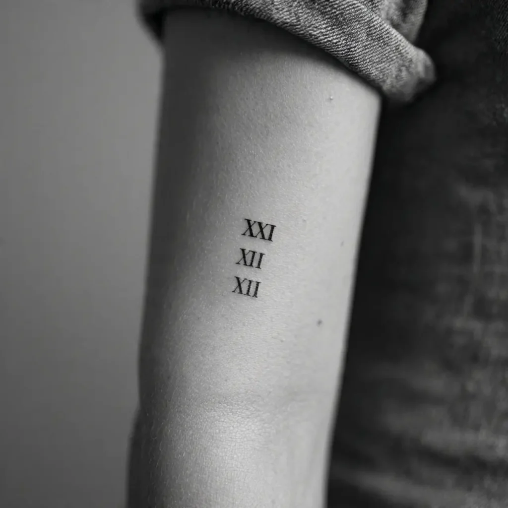 Tiny Roman Numerals tattoo