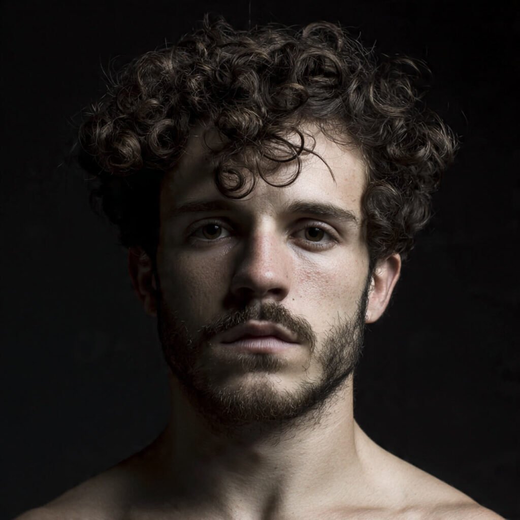 Anchor Beard with Defined Curls hair