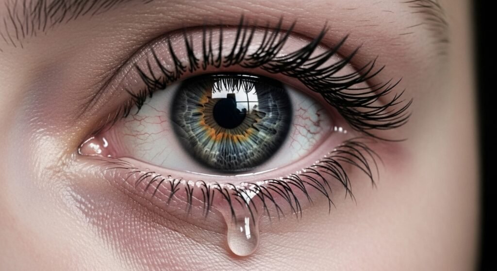 Realism eye neck tattoo