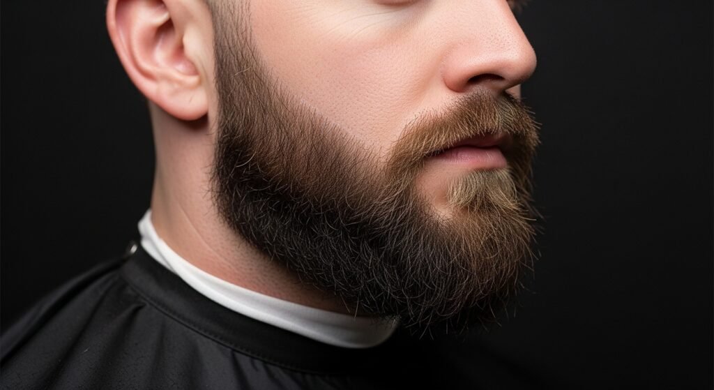 Angular box beard sharp jaw