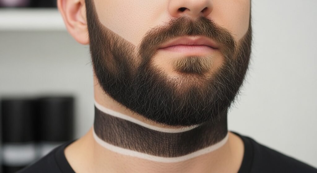 Blunt neckline beard