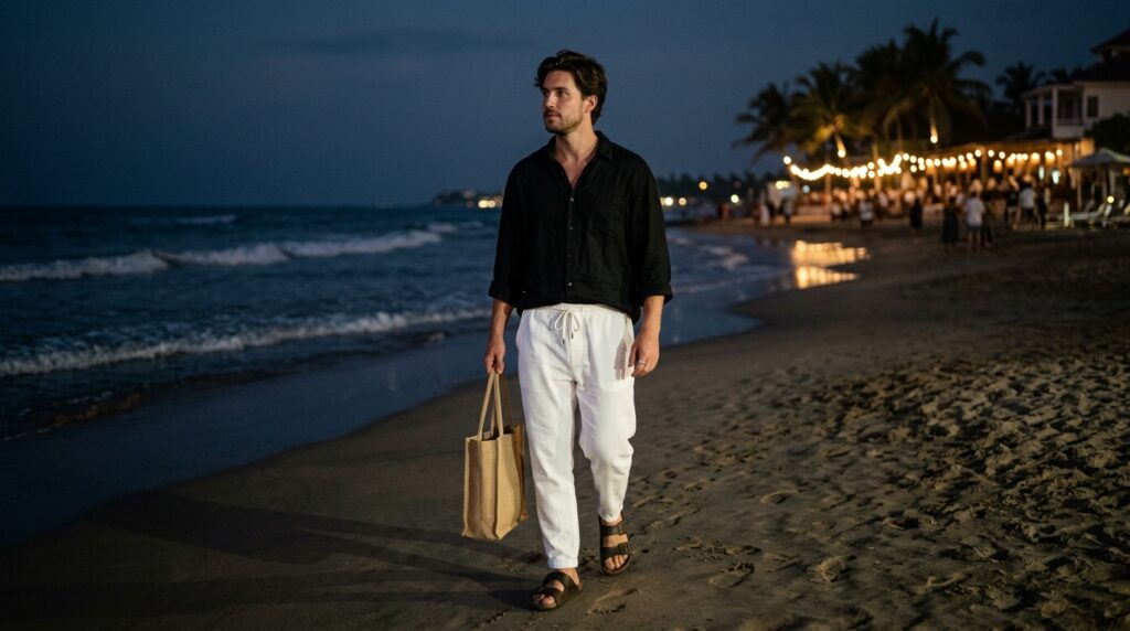 Minimal beach night outfit