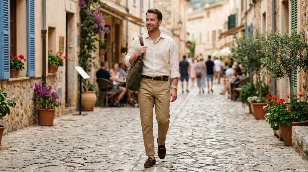 Khaki Linen Look