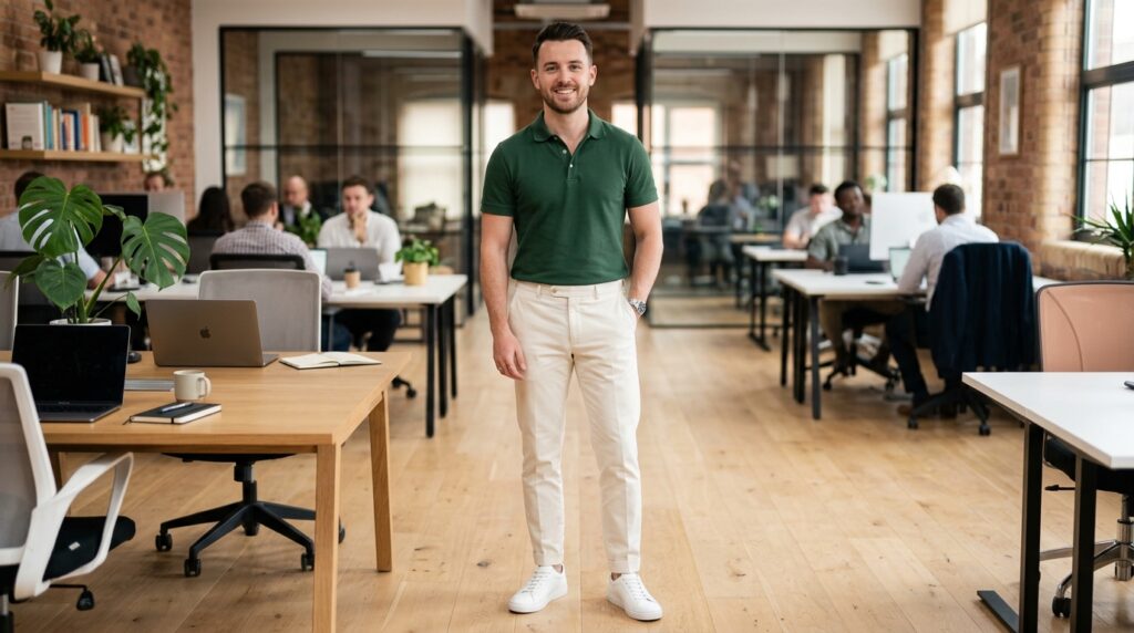 Modern polo office outfit