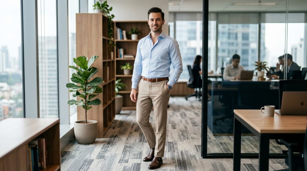Refined semi-formal office dressing