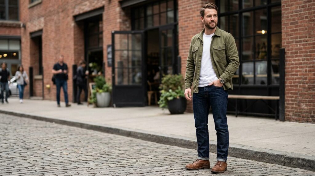 Rugged business casual combination