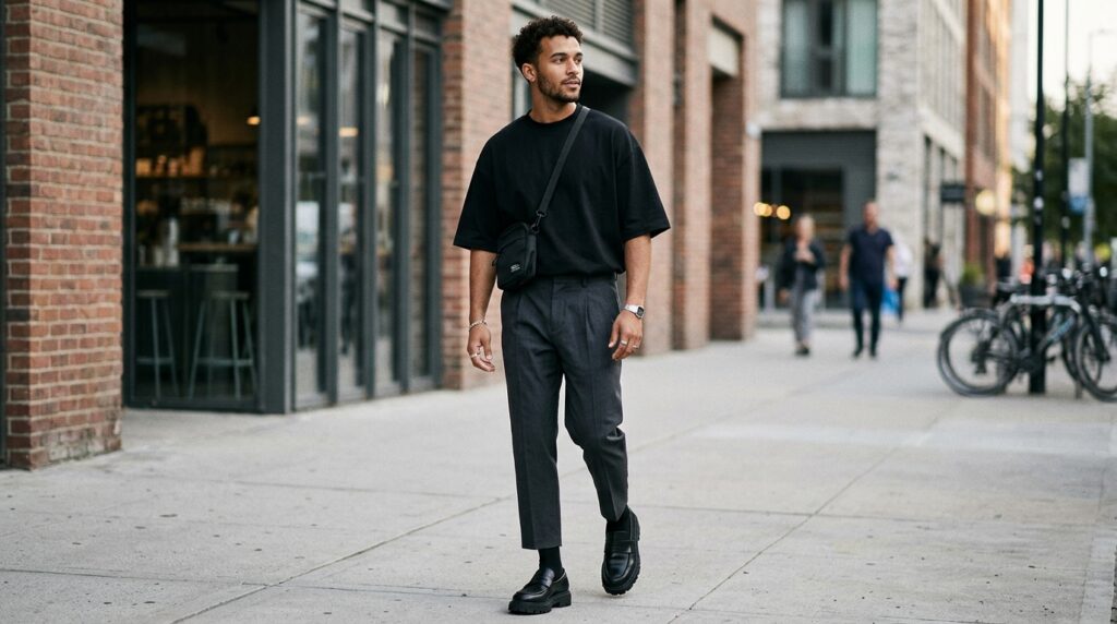 Black street loafers