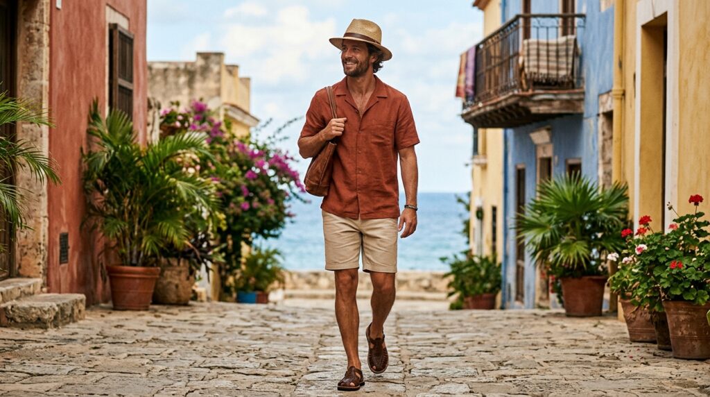 Rust vacation outfit
