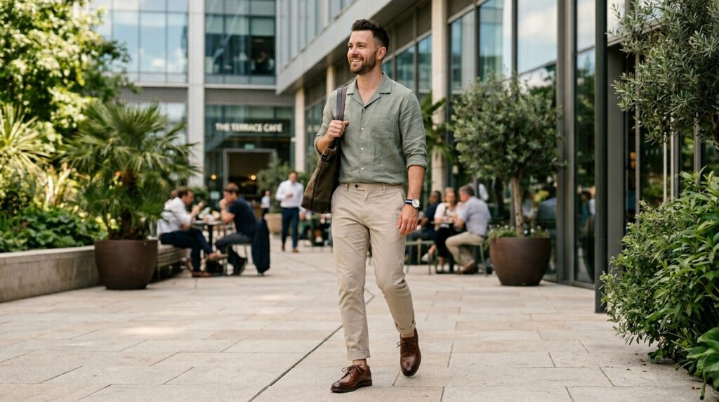 Sage summer business outfit