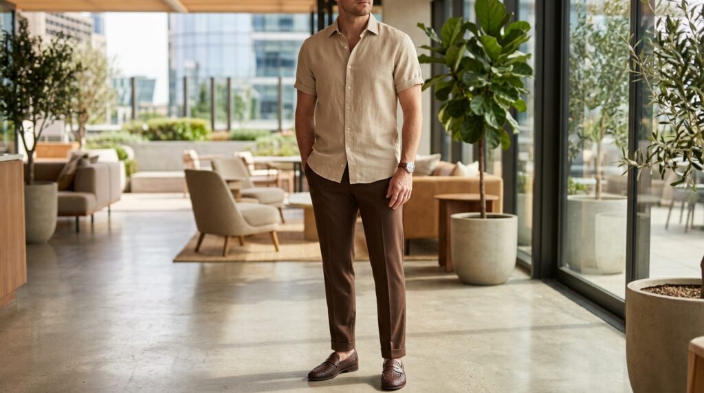 Earth-tone executive casual
