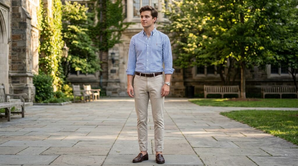 Oxford and chinos combo