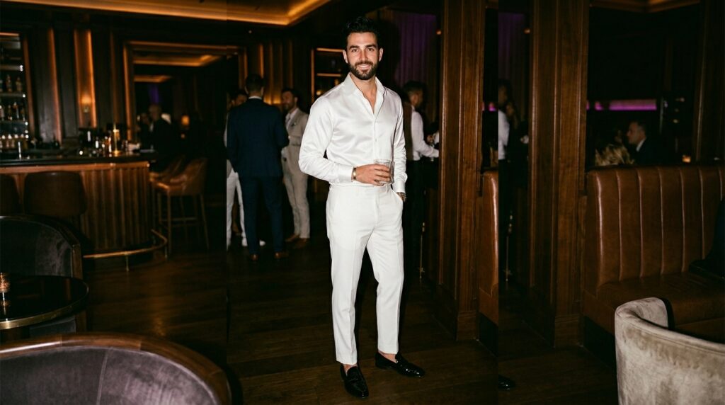 Formal all-white nightlife
