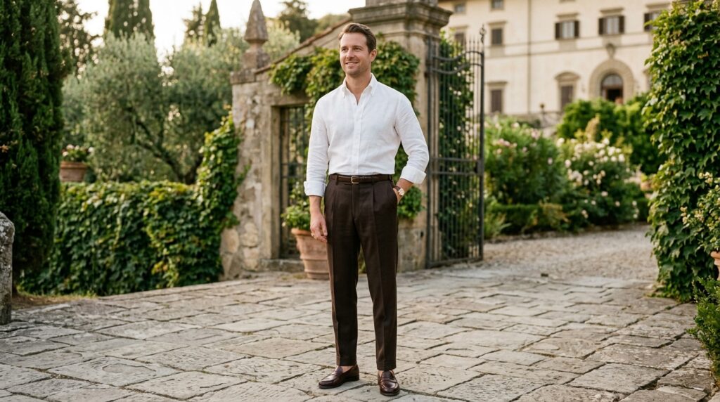 Chocolate brown old money fit