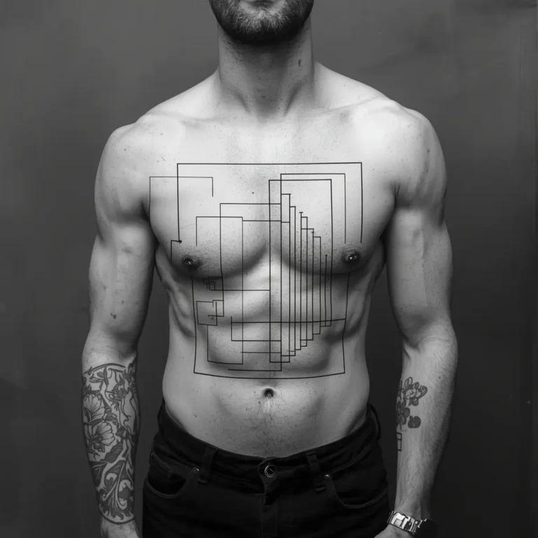 Abstract Linework Frame tattoo