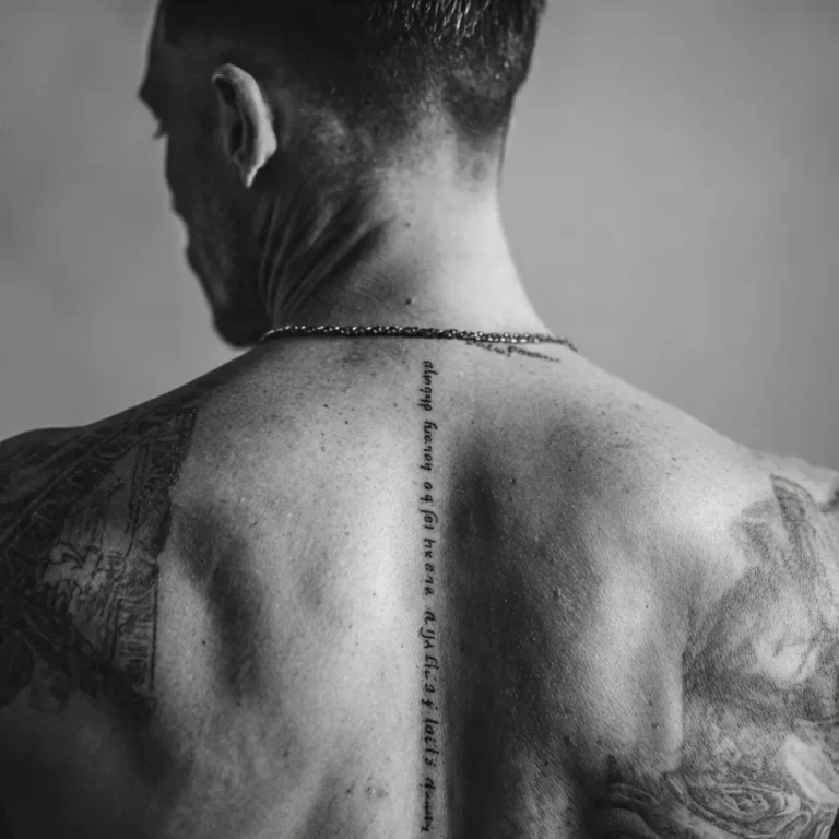 Full Spine Script tattoo