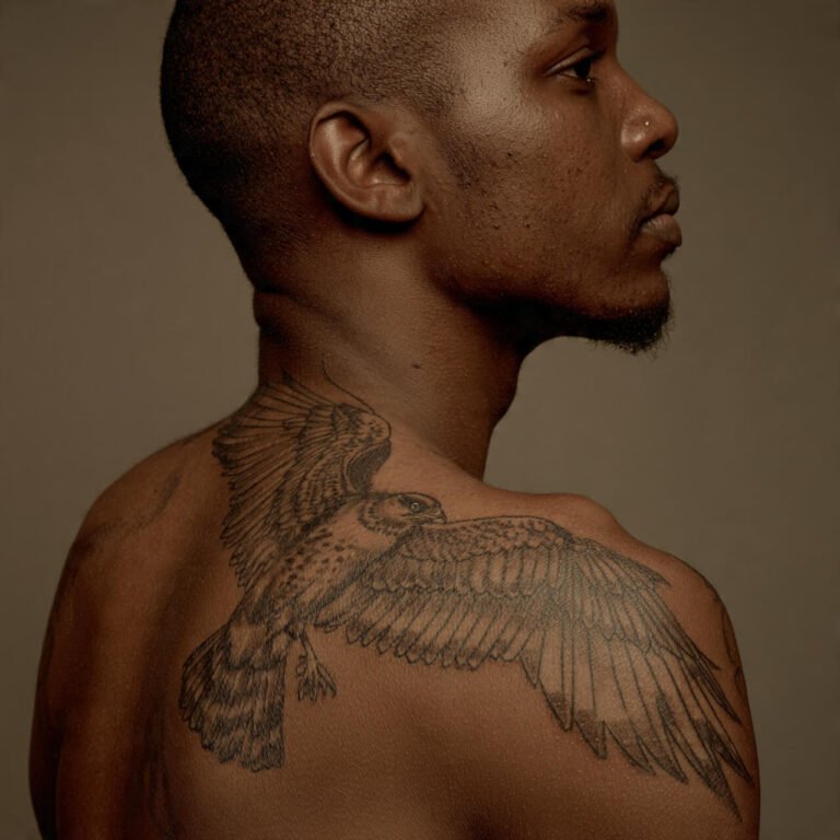 Falcon in Flight tattoo
