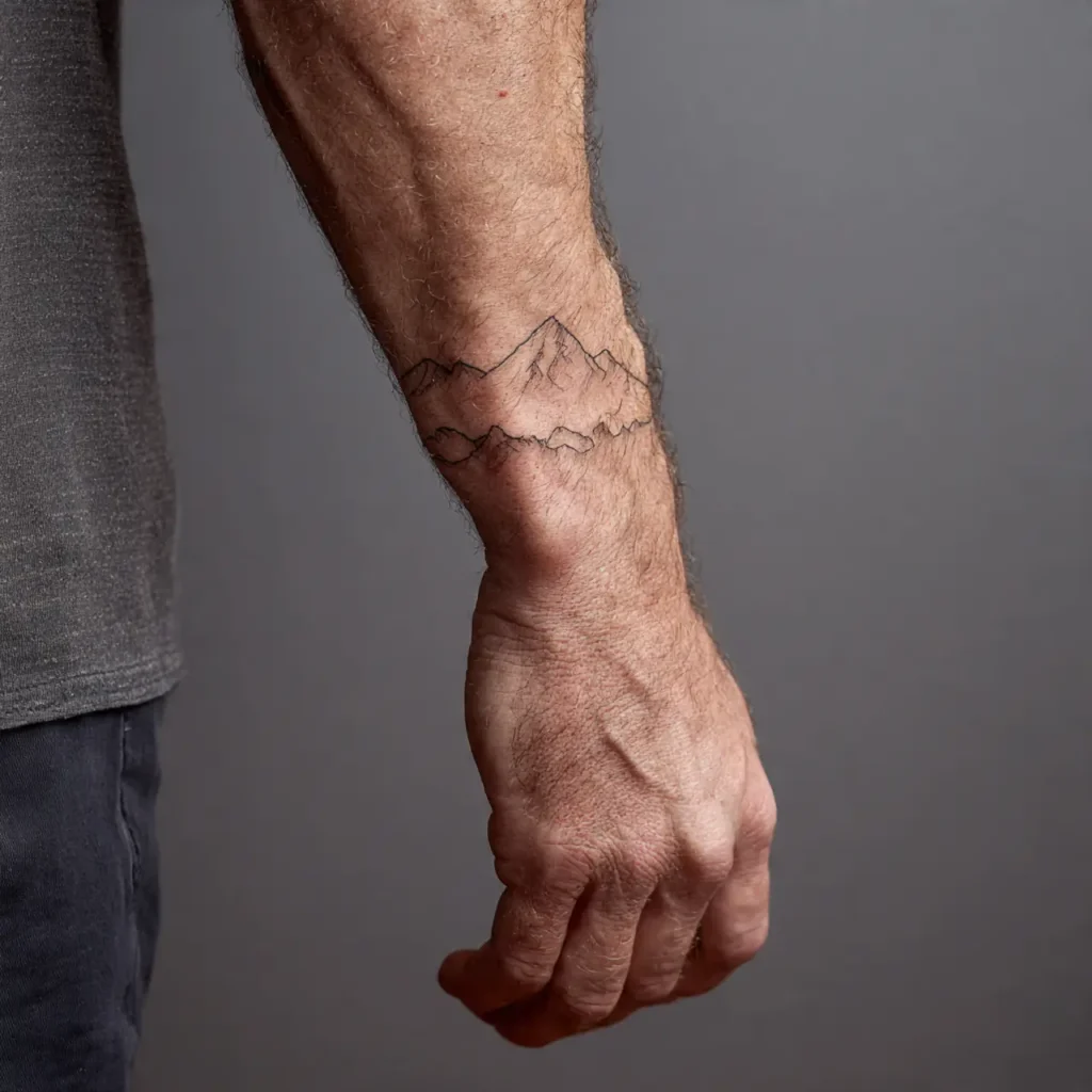 Minimalist Mountain Range tattoo