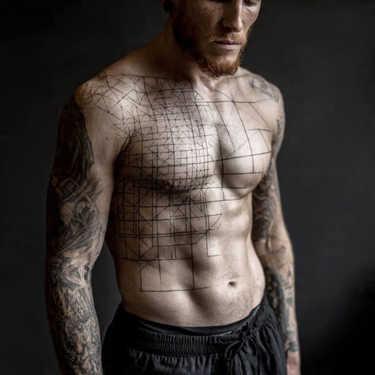 Optical Illusion Grid tattoo