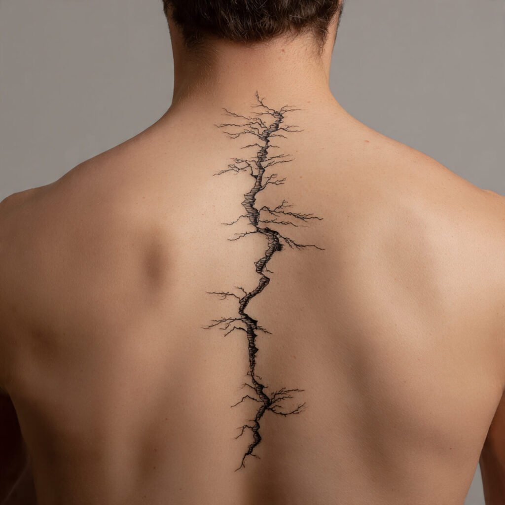 Spine Line or Verse tattoo