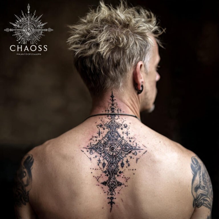 Vertical Geometric Totem   tattoo