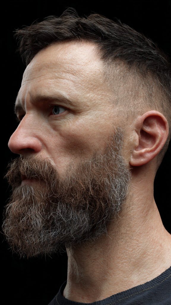 Mid Fade with Natural Length Beard