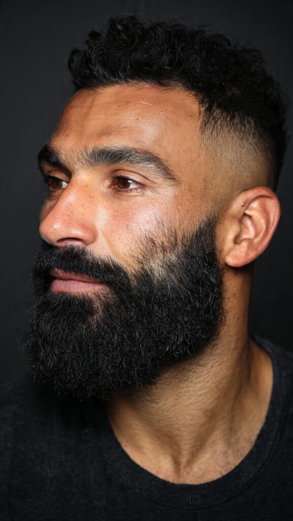 Tapered Sideburn Fade with Medium-Length Beard