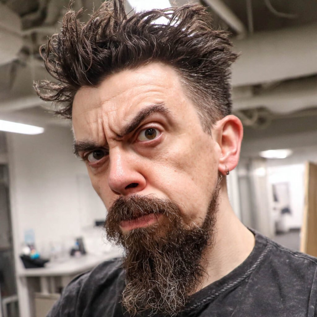 Curved Goatee beard