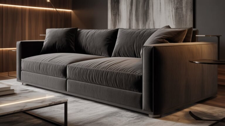 Charcoal Velvet Sofa