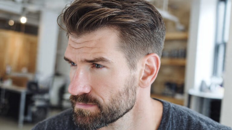 Classic Low Fade Side Part cutting