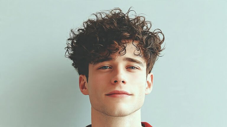 Curly Quiff With Taper Fade