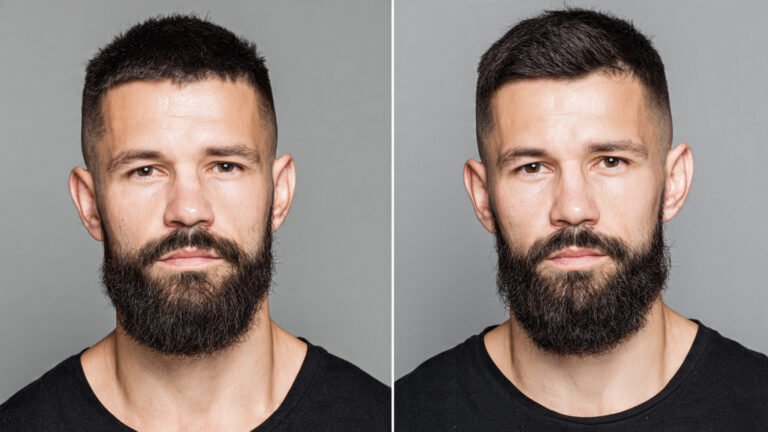 Square Beard with Hard Lines