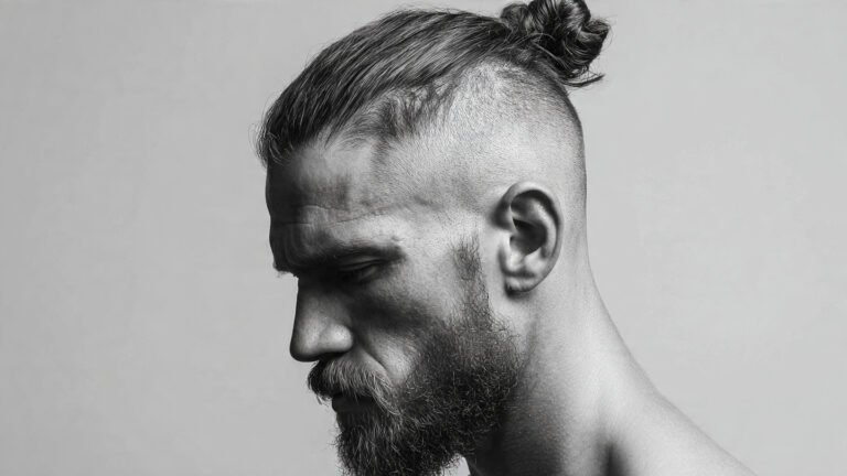 Top Knot Undercut With High Fade