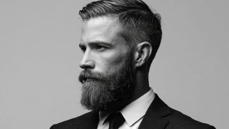 Uniform-Length Beard with Clean Neckline