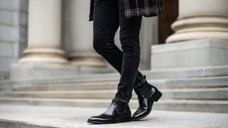 Black Flannel With Chelsea Boots