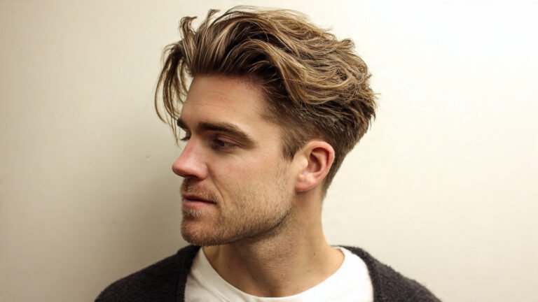 Brushback Taper Fade With Long Layers