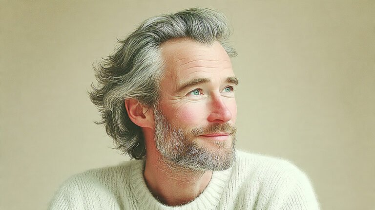 Brushed Back Medium Length Hair