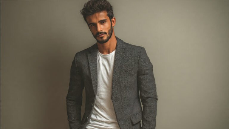 Casual Blazer With T-Shirt Combination
