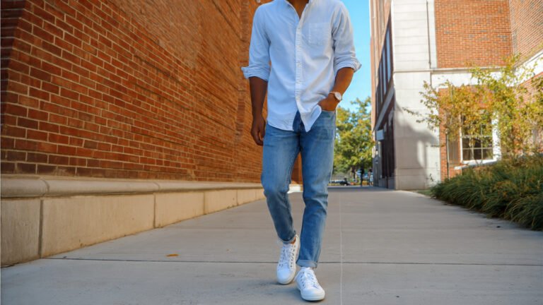 Casual Denim and White Shirt Combo