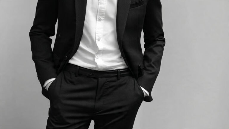 Classic Black Suit With Crisp White Shirt