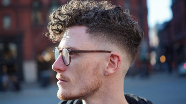 Curly Top With Taper Fade