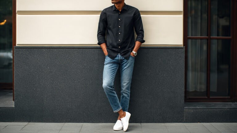 Dark Shirt with Light Denim